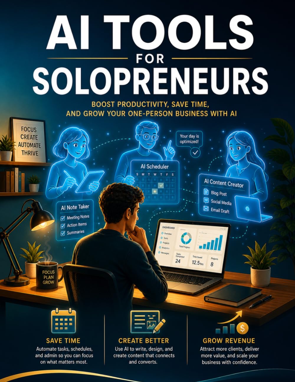 AI Tools for Solopreneurs: The No-Code Playbook to Automate, Scale, and Grow Your One-Person Business Without Burning Out: A Step-by-Step System Using ChatGPT, Zapier, and Modern AI