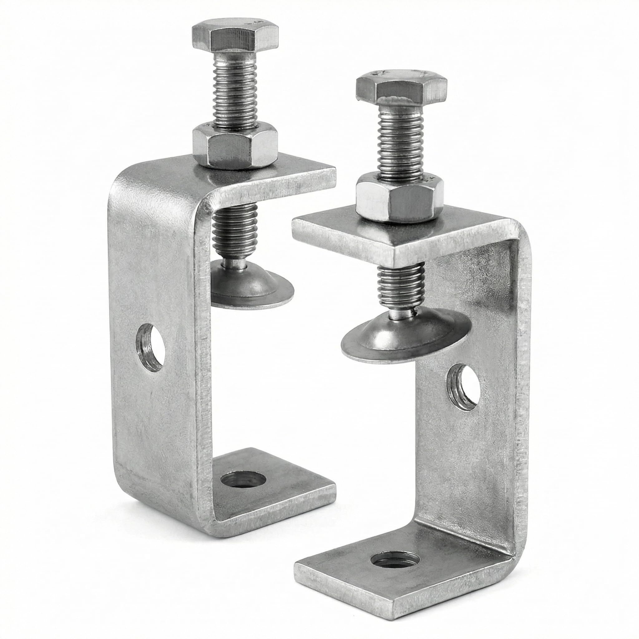 QWORK® 2Pcs 304 Stainless Steel C Clamp Tiger Clamp, Heavy Duty C-clamp, for Home Improvement and Automotive Repair, Style 1
