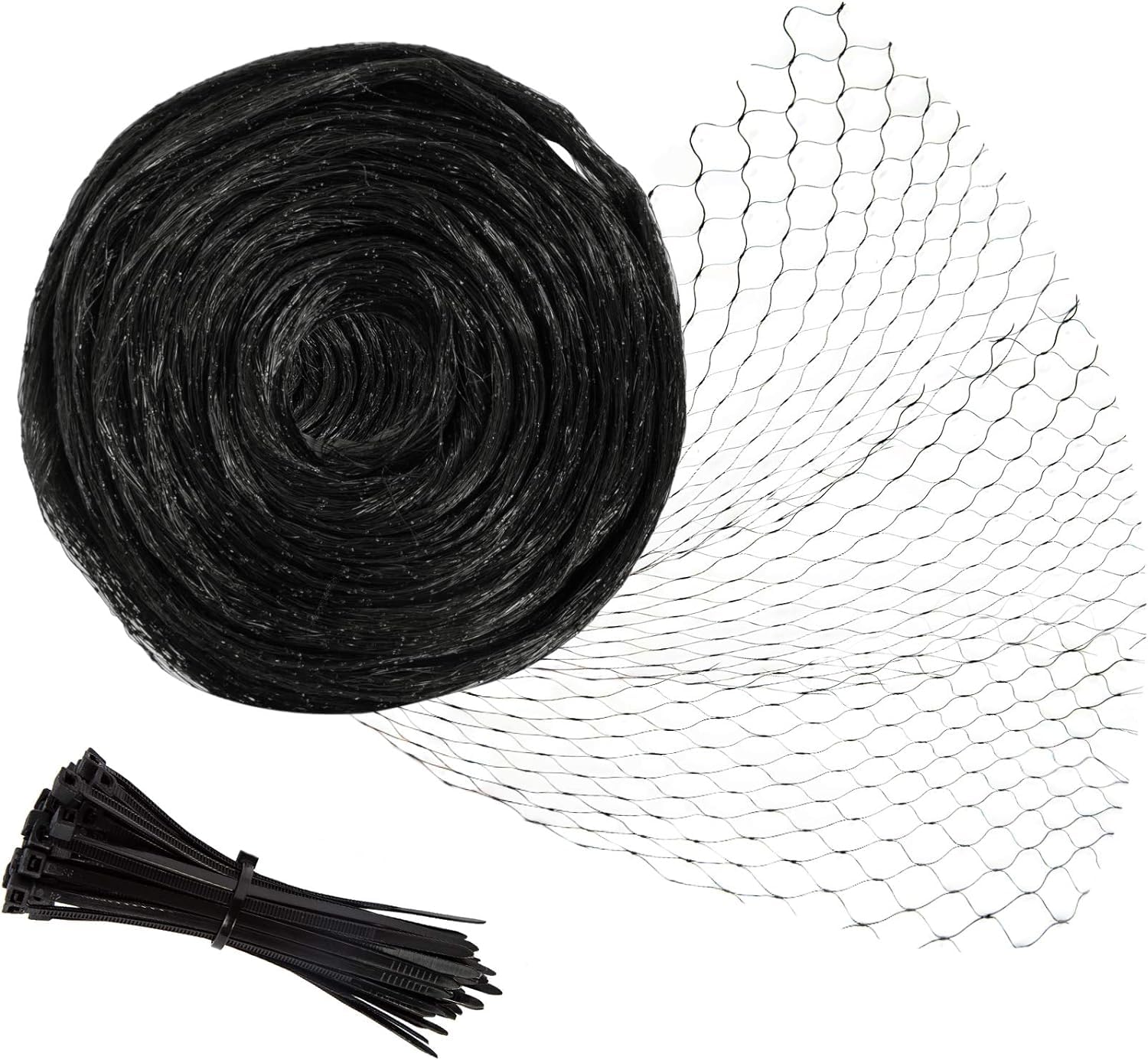 Unves Bird Netting, 13 x 33 Feet Reusable Heavy Duty Fruit Tree Net with 50 Pcs