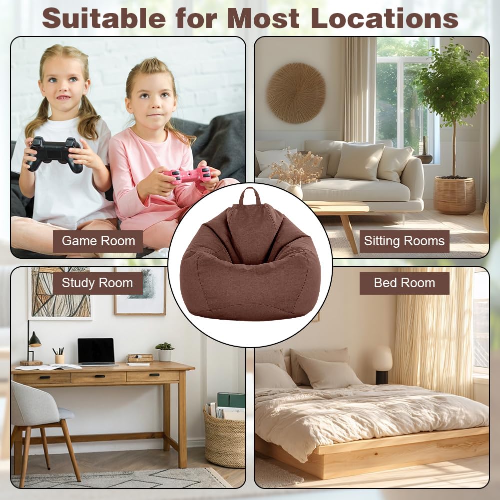 LOMUG Pouf XL, a forma di goccia, solo rivestimento (senza imbottitura), per bambini adulti, grande da gioco, per soggiorno, camera dei bambini, divano, decorazione per interni ed esterni, 100 x 120