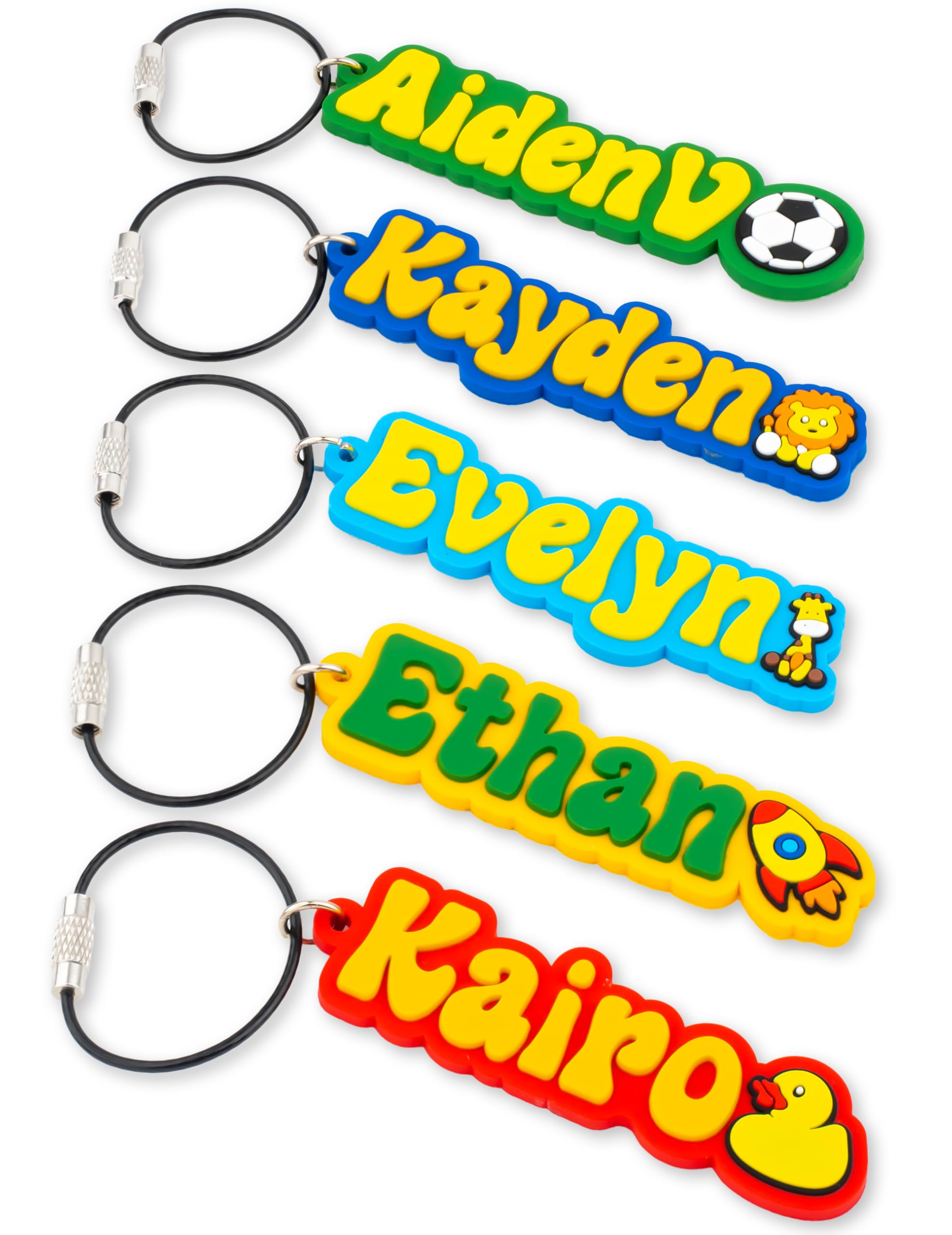 SODWINCO Custom Name Bag Tag, Luggage Tags, Keychain for Kids Girls Boys Women Men, Personalized Water Bottle Name Tag