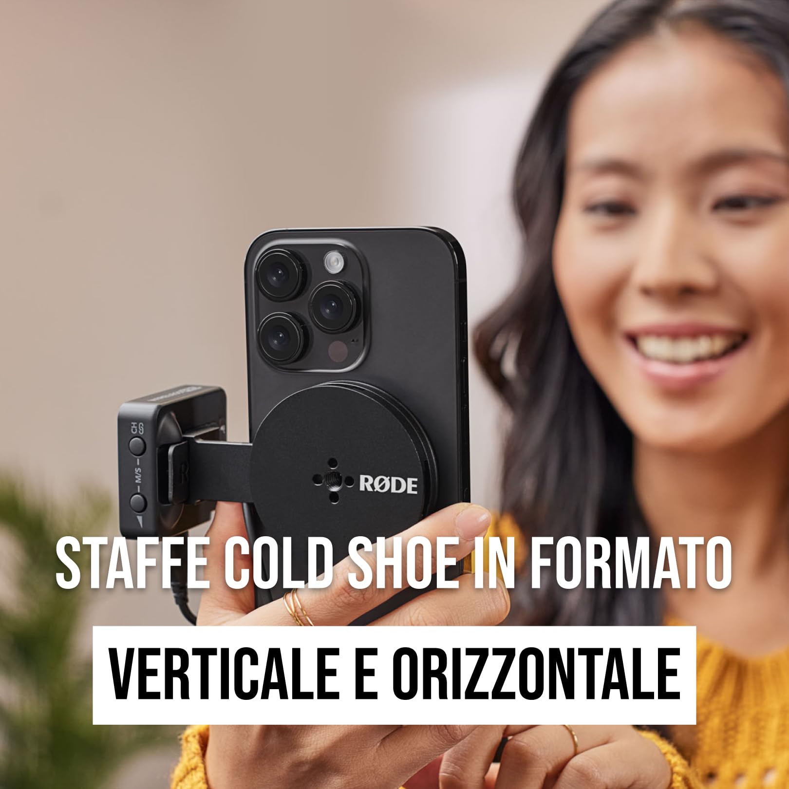 RØDE Supporto magnetico per smartphone con slot per shoe fredda e filettatura da 1/4 di pollice (compatibile con MagSafe).