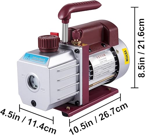 Miniatura 8 de VEVOR Bomba de vacío 4.5CFM Bomba de vacío HVAC Bomba de vacío de paleta giratoria de una etapa 13HP 5PA Ultimate Aire acondicionado Bomba de vacío