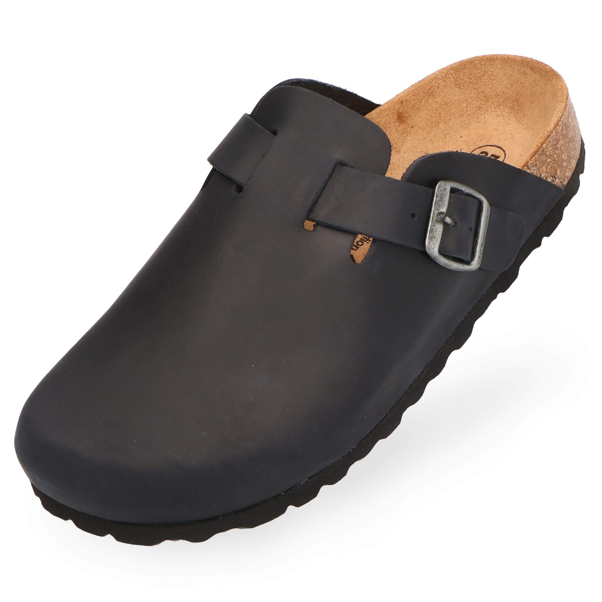 BOnova Pantoufles pour homme en cuir véritable de haute qualité. Confortables, durables et fabriqués dans l'UE.