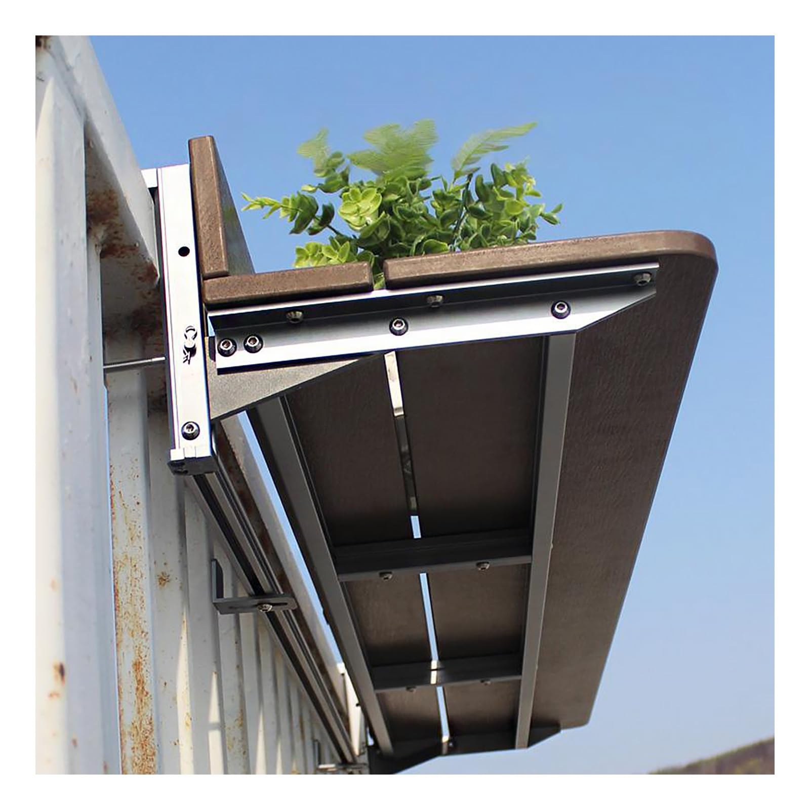 Tavolino da balcone esterno,Tavolino pieghevole da balcone,Tavolo sospeso ad altezza regolabile su 2 livelli,Tavolino Pieghevole,per esterno giardino ufficio(L60*w27cm/L23.6*W10.6IN)