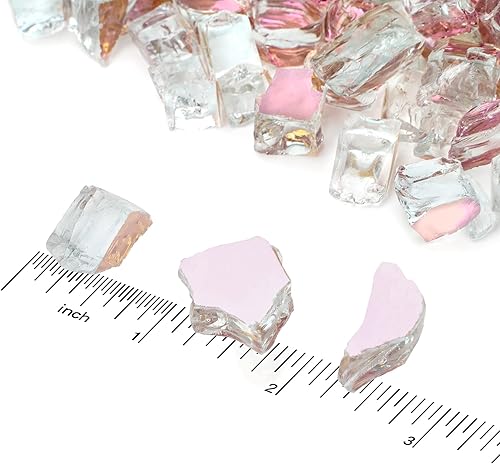 Miniatura 2 de Skyflame Vidrio de fuego de alto brillo de 20 libras para paisajismo de chimeneas, cobre reflectante de 12 pulgada y reflectante de oro rosa