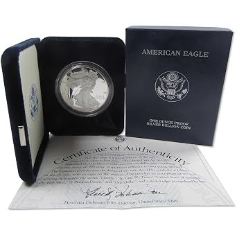 2002 W American Silver Eagle Proof $1 Coin Collectible OGP COA