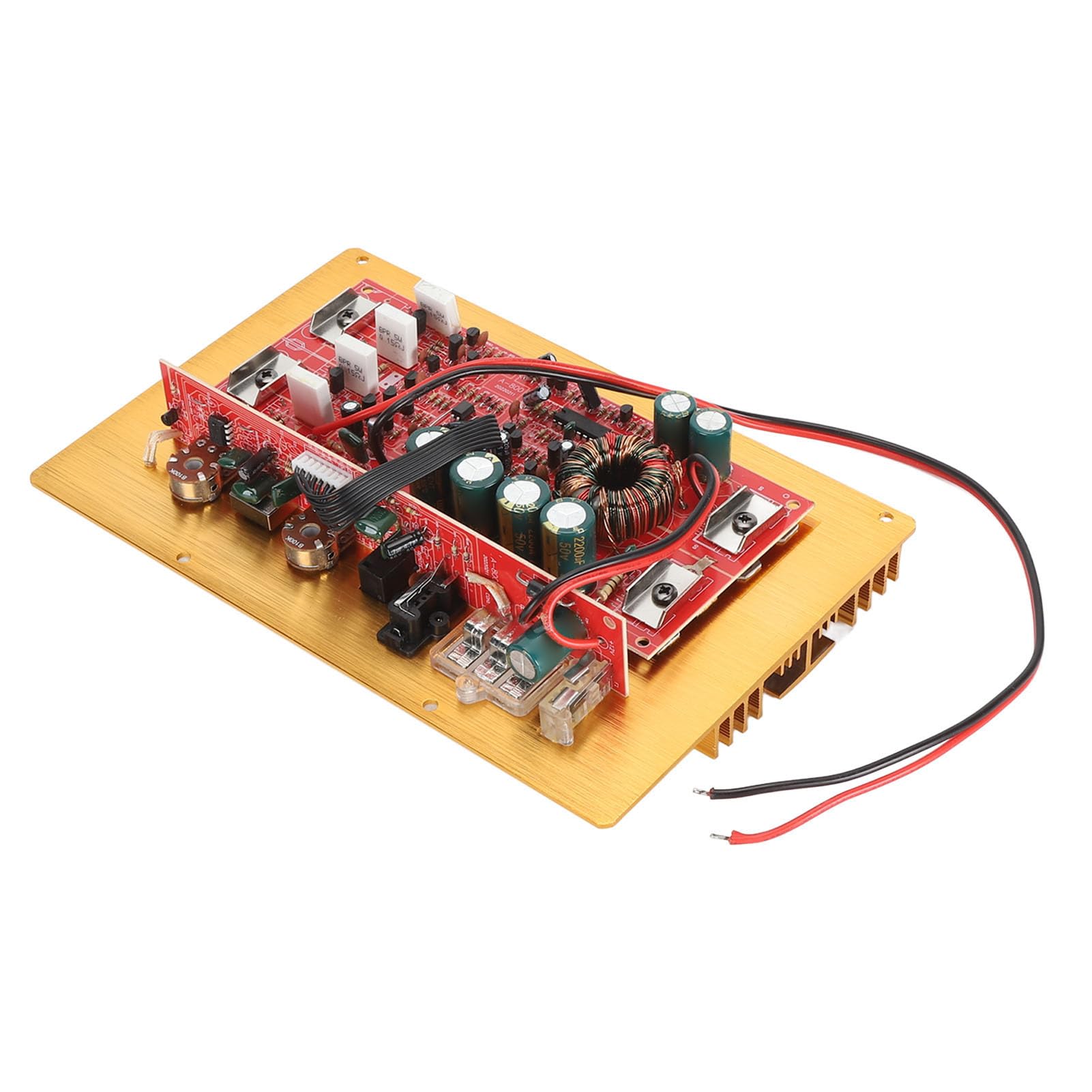 Socobeta Placa Amplificadora de Potencia Alta para Coche, Amplificador de Graves Activo de 12V y 1280W para Altavoces de Graves de 8-12 Pulgadas, Construcción de Aleación de Aluminio