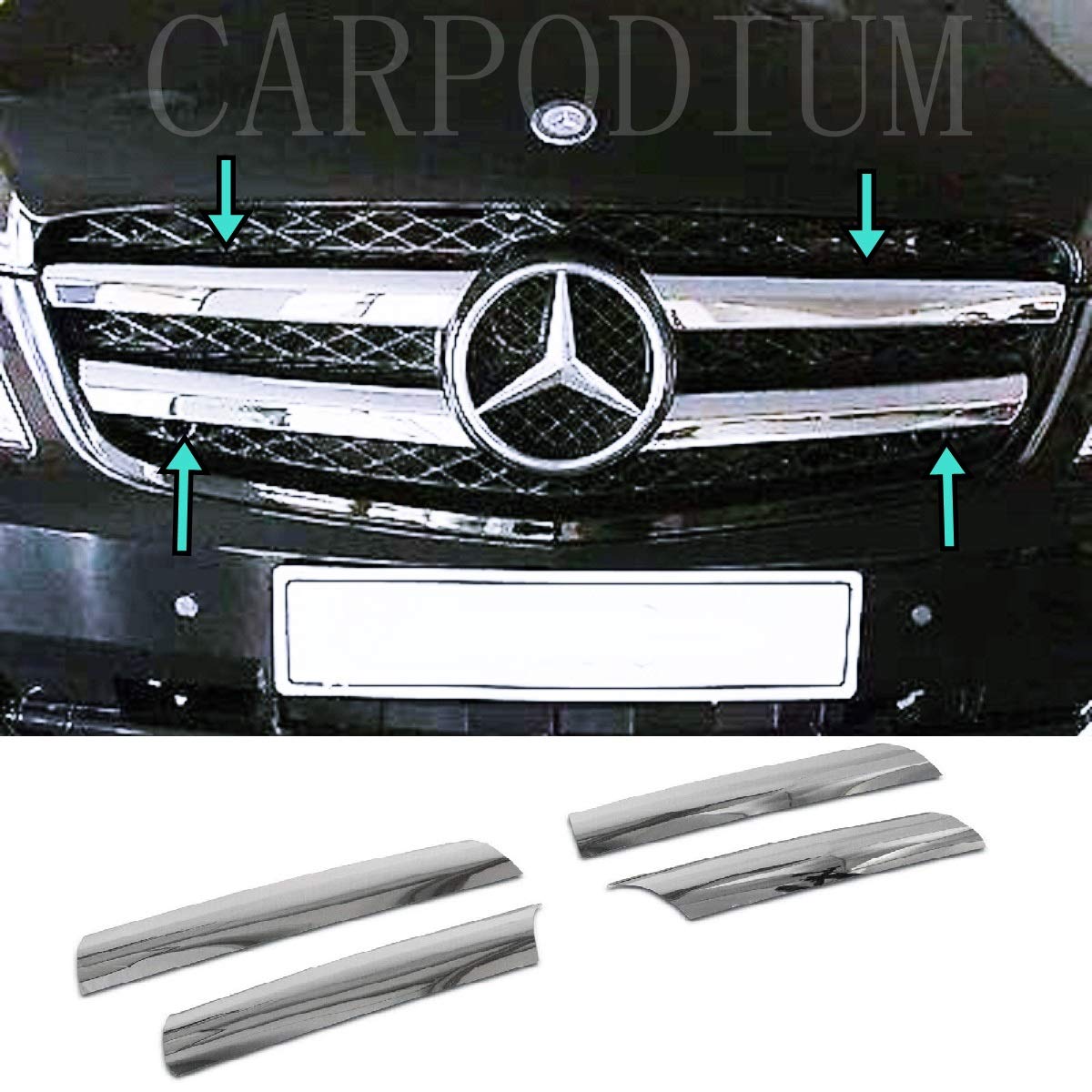 Chrome Griglia anteriore in acciaio inox per Mercedes Vito W639 FACELIFT dal 2010 al 2014