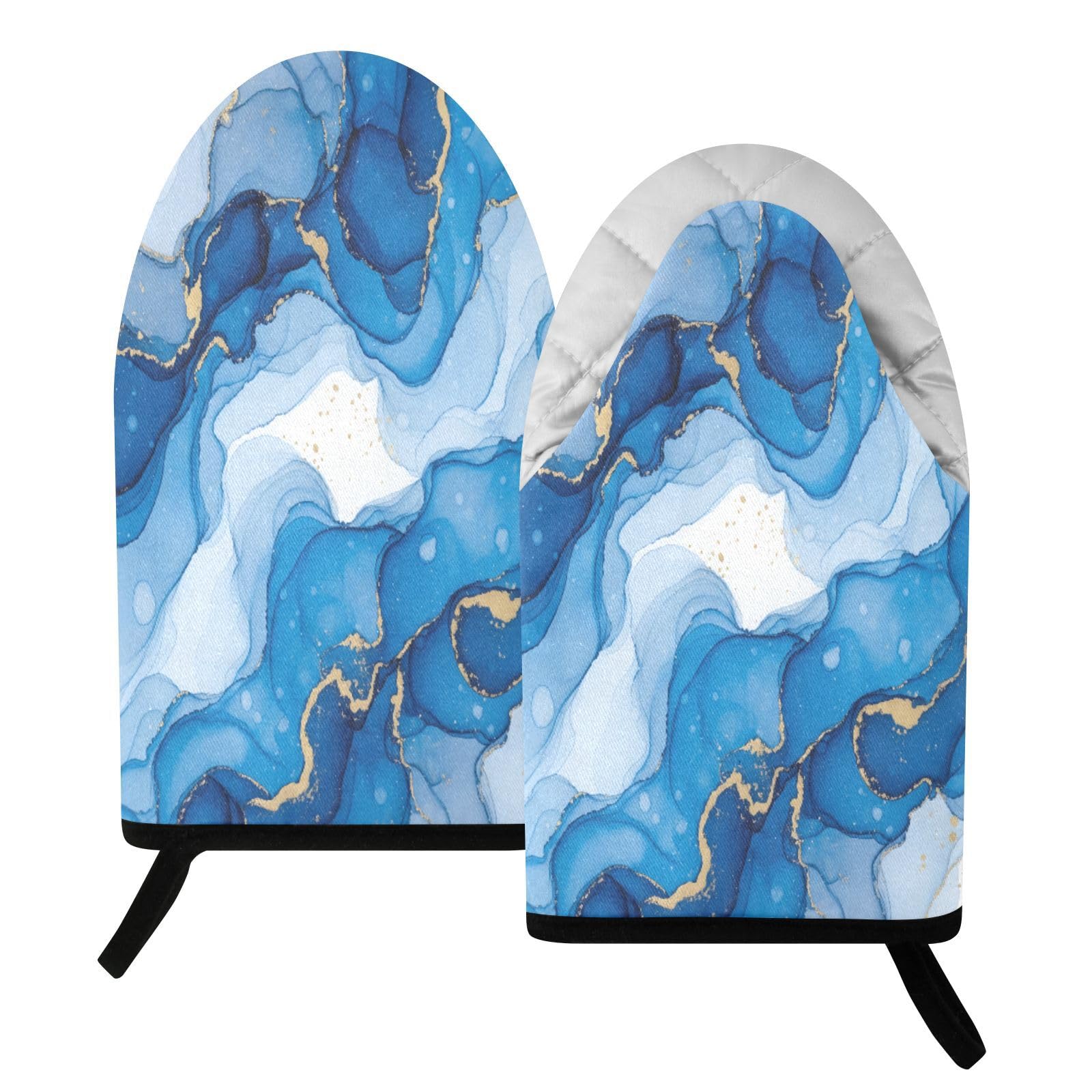 BURSTDDY Marble Oven Mitt,Heat Resistant Kitchen Mitts for Cooking