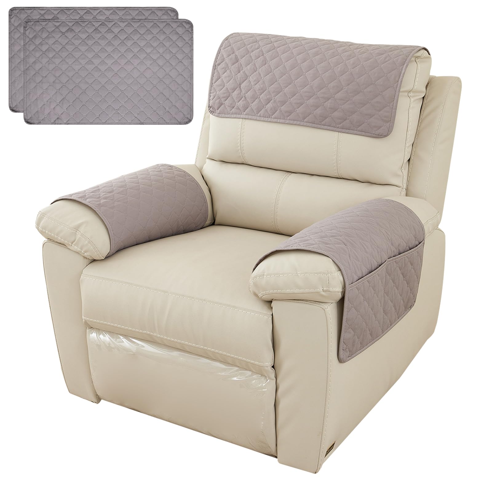 Set di 5 copribraccioli per divano, stile minimalista, con tasca laterale, in poliestere, antiscivolo, per divano, poltrona, accessori per la casa