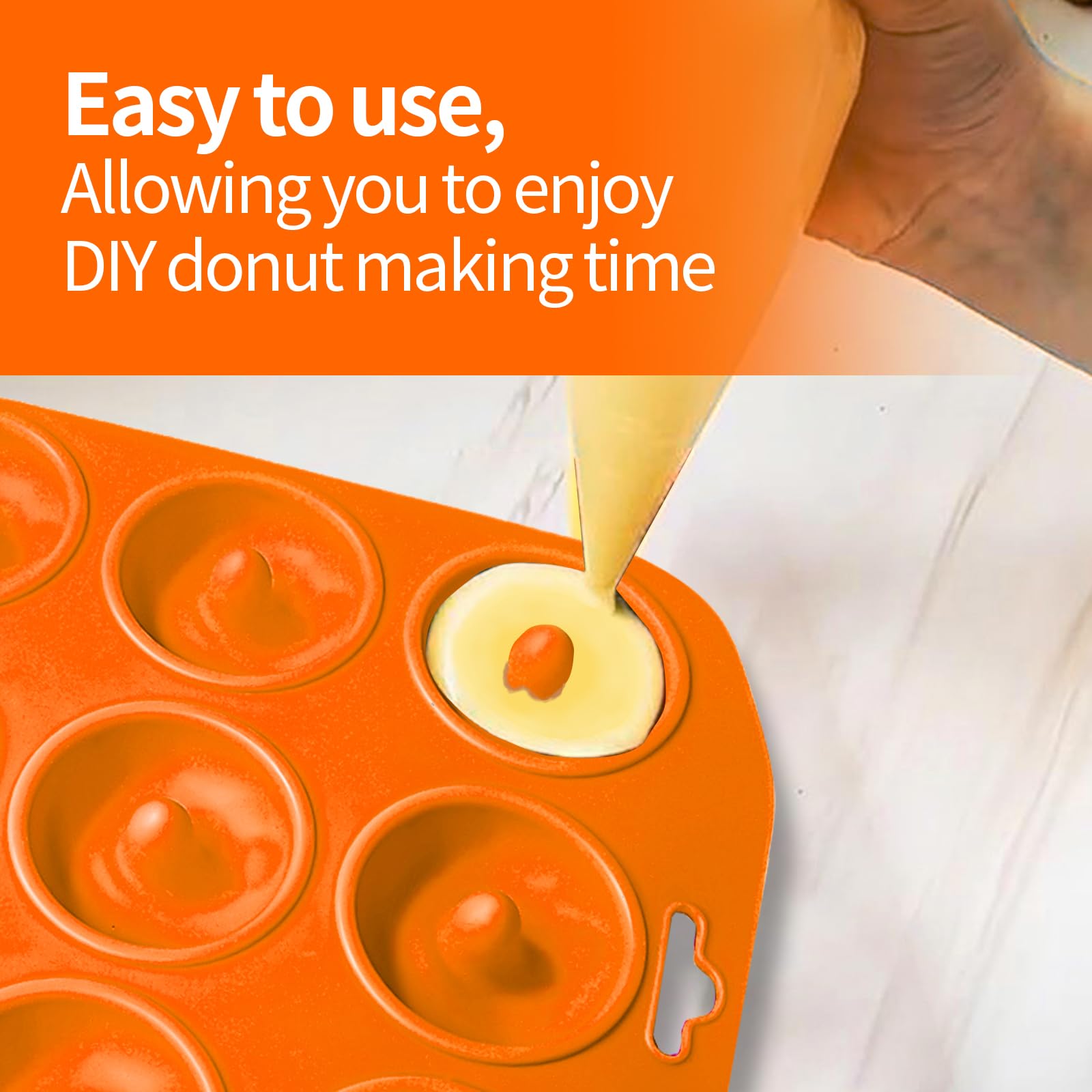 Mini Donut Pan, Bite Size Silicone Baking Mold 12 Hole Donut Mold for Baking Bagels, Delicious Donuts for Parties and Holidays High temperature resistant, non-stick pan, suitable for microwave oven