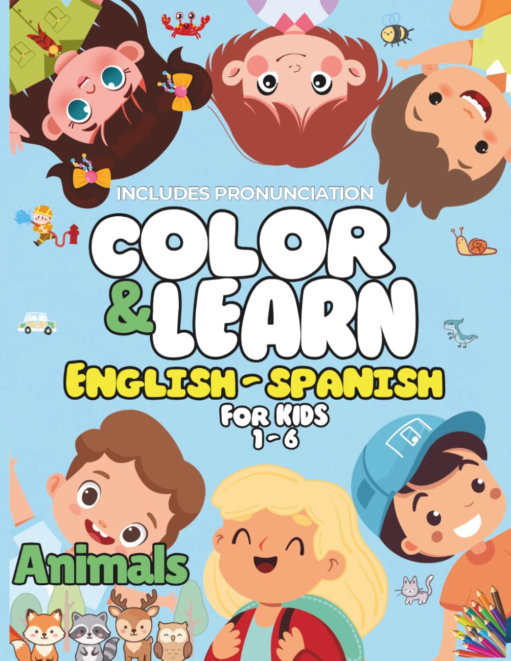 Color & Learn English-Spanish: Animals