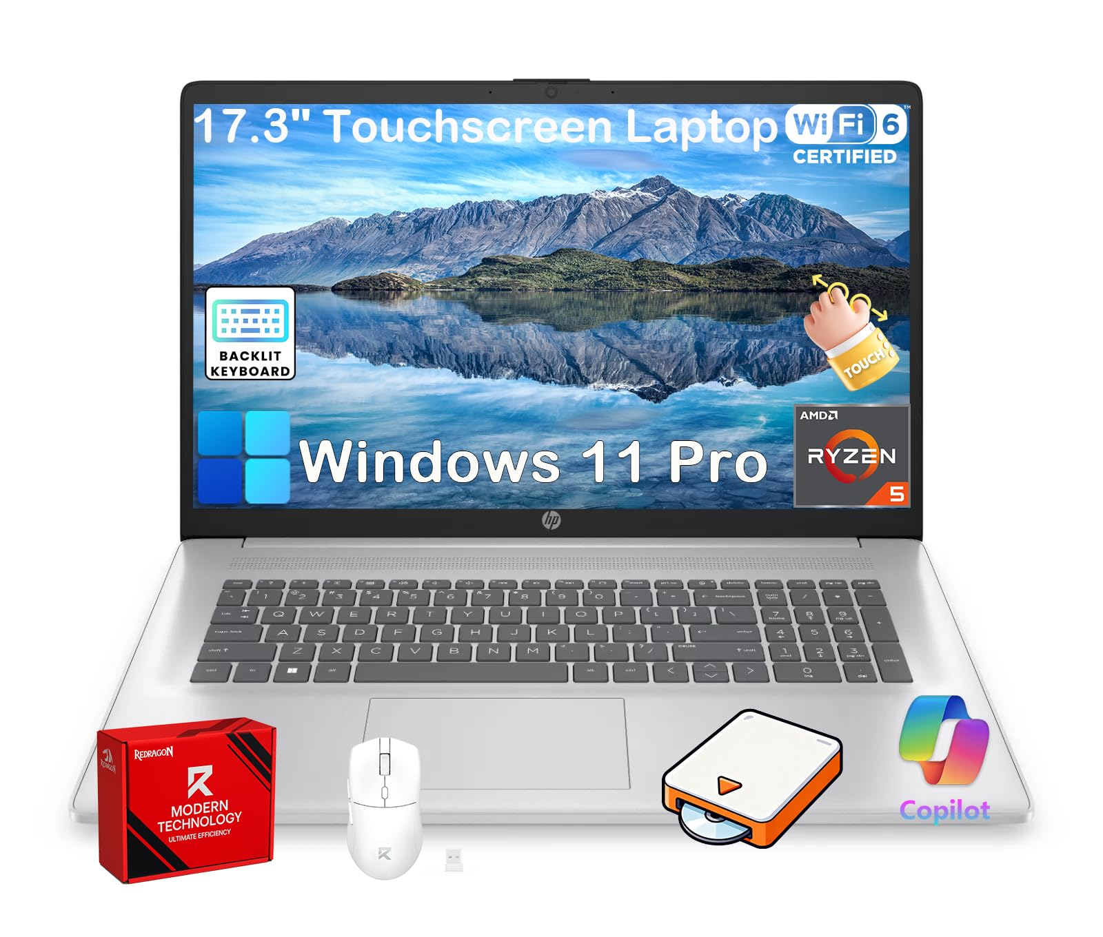 HP Touchscreen Business Laptop Silver