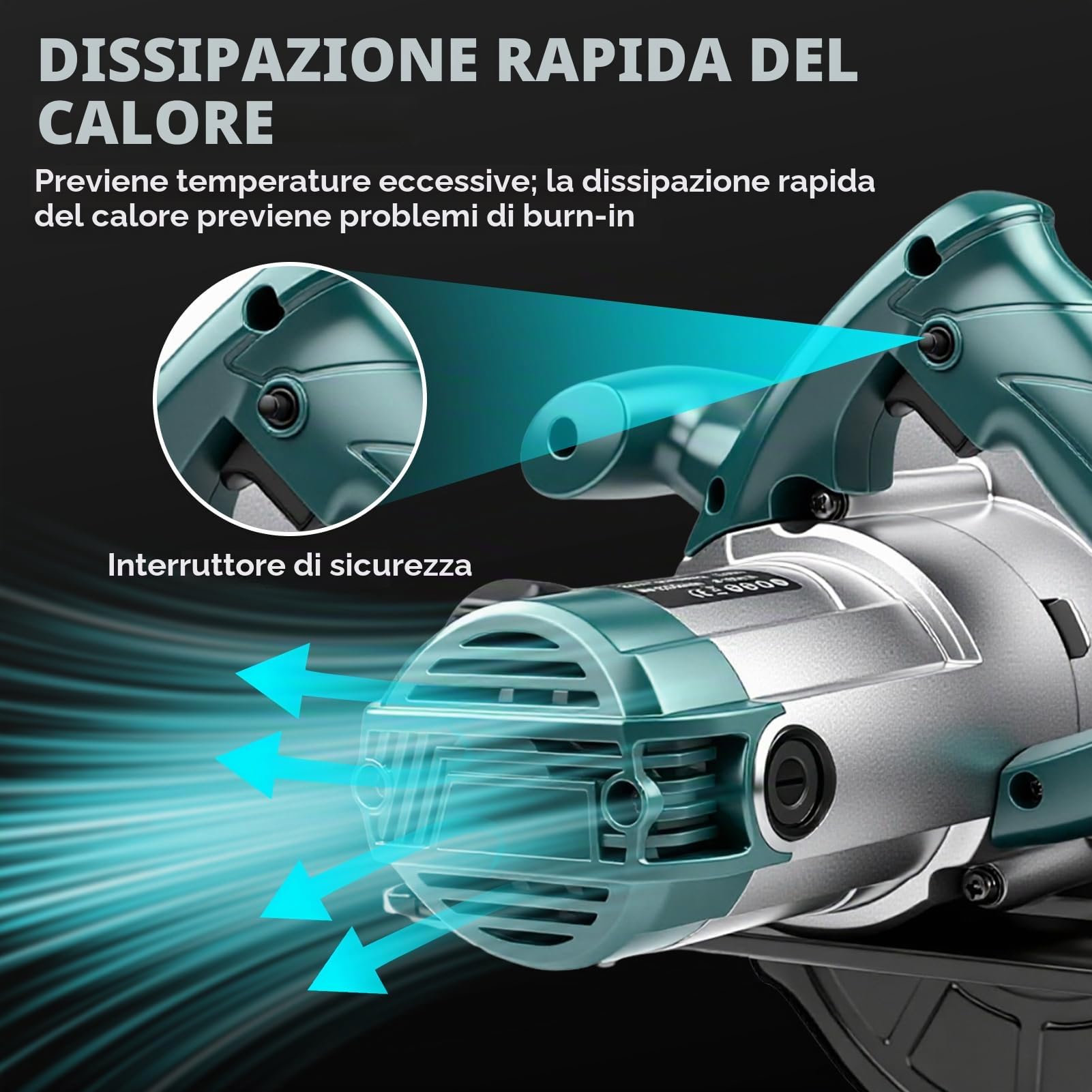 Sega Circolare 1200W con Guida, Sega Circolare per Legno 5200RPM, 3 Lame Ø: 185mm (24T+40T+60T), Profondità di Taglio Max. 60mm (90°), 45mm (45°), Interruttore di Sicurezza, Cavo da 2m per Legno, PVC