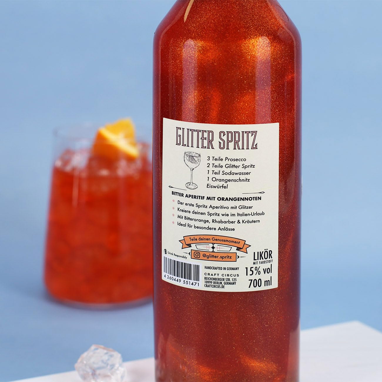Herz & Heim® Glitter Geschenkset mit graviertem Glas, Geschenkbox und Glitter Spritz Flasche, Motivauswahl, personalisiert (Gib deinem Leben mehr Glitzer)