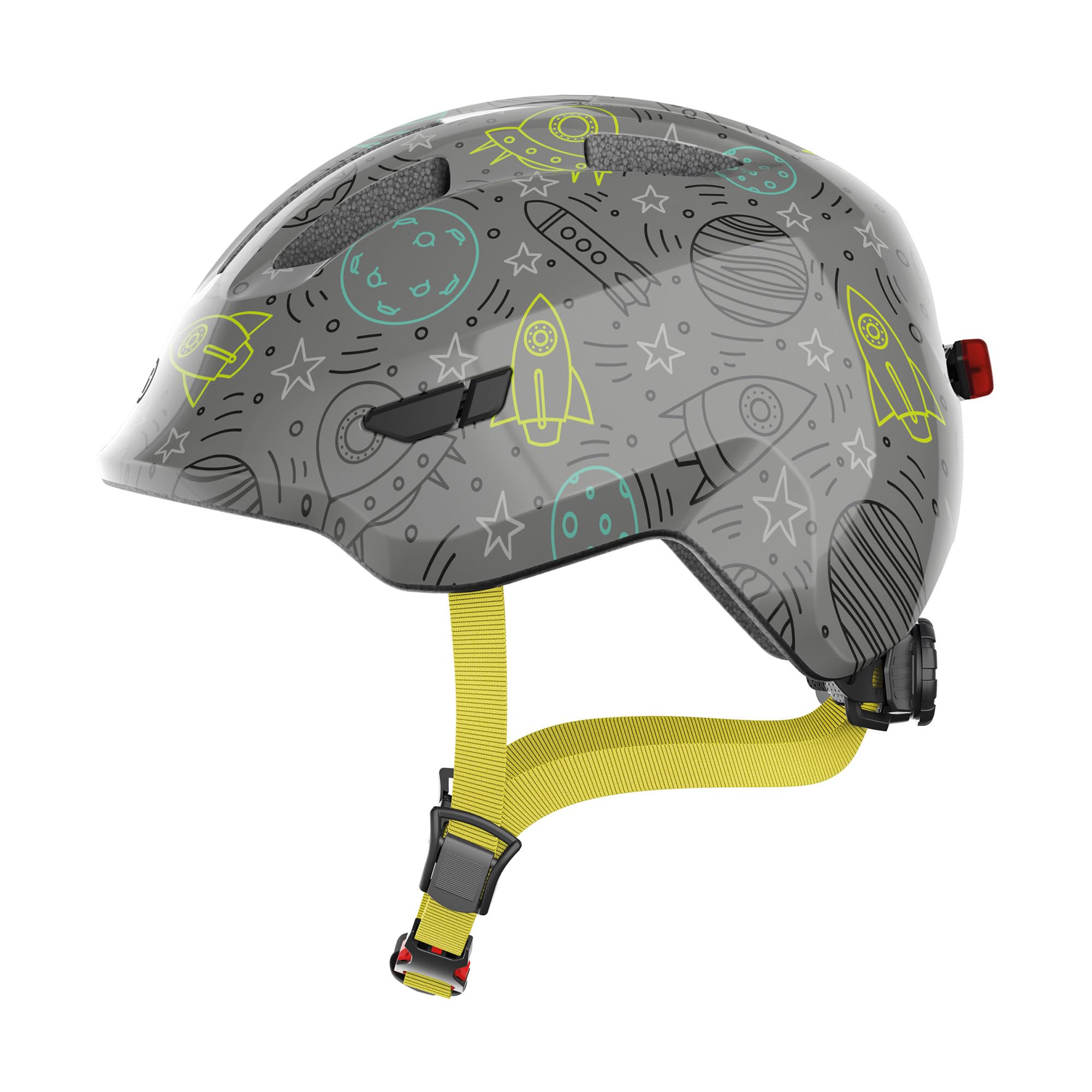 Abus Mixte Smiley 3.0 Led Casque de v lo, Gris (grey space), S (45-50 cm) EU