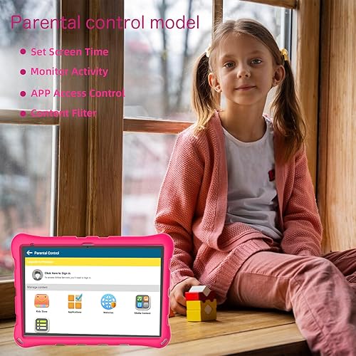 Miniatura 6 de Tableta para niños de 10 pulgadas, Android 11 para niños, 2 GB de RAM+32 GB de ROM, pantalla IPS HD de 1280 x 800, juegos, control parental, cámaras