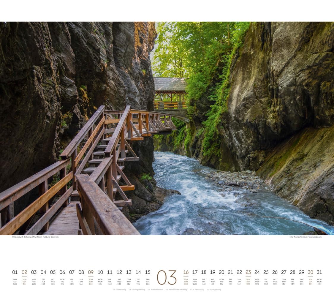Wege Kalender 2025, Wandkalender im Querformat (54x48 cm) - Landschaftskalender mit traumhaften Pfaden in der Natur