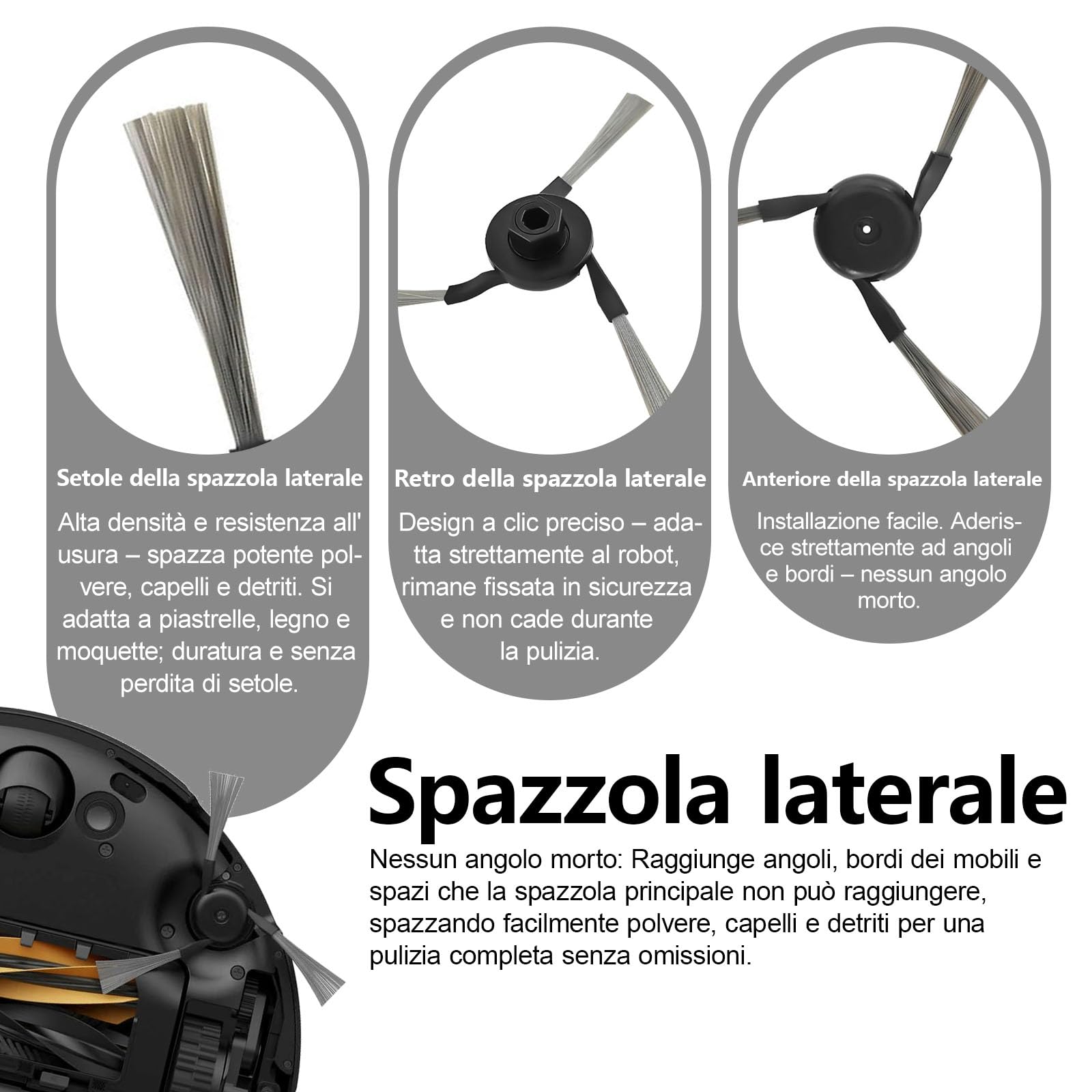 Accessori per Aspirapolvere per Dreame L40s Pro Ultra/ L50 Pro Ultra/Matrix 10 Ultra, 1 Spazzola Principale, 4 Salviette, 4 Filtri, 4 Spazzole Laterali, 4 Sacchetto di Polvere, per V50 Ultra Complete