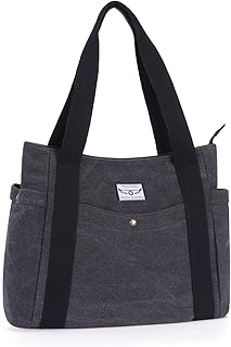 SMITH SURSEE Canvas Tote Bag Women Tote Shoulder Bag Casual Tote Handbag Shopping Bag for Daily Work Business Travel Beach