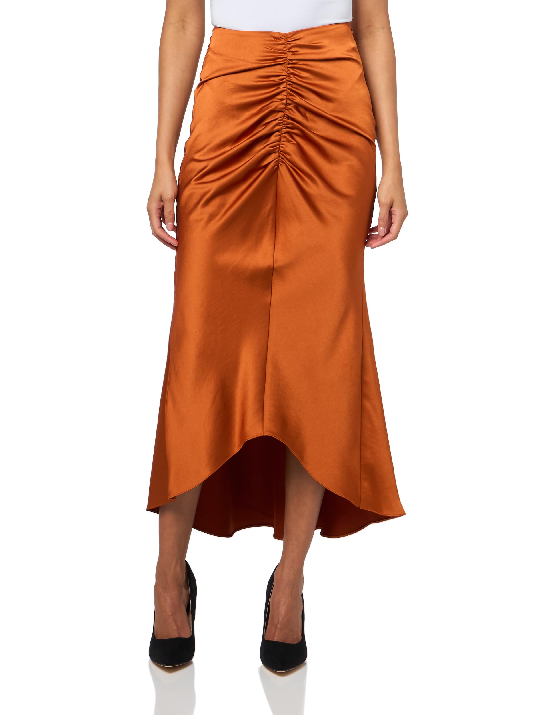 Trina Turk Womens Satin Midi Skirt