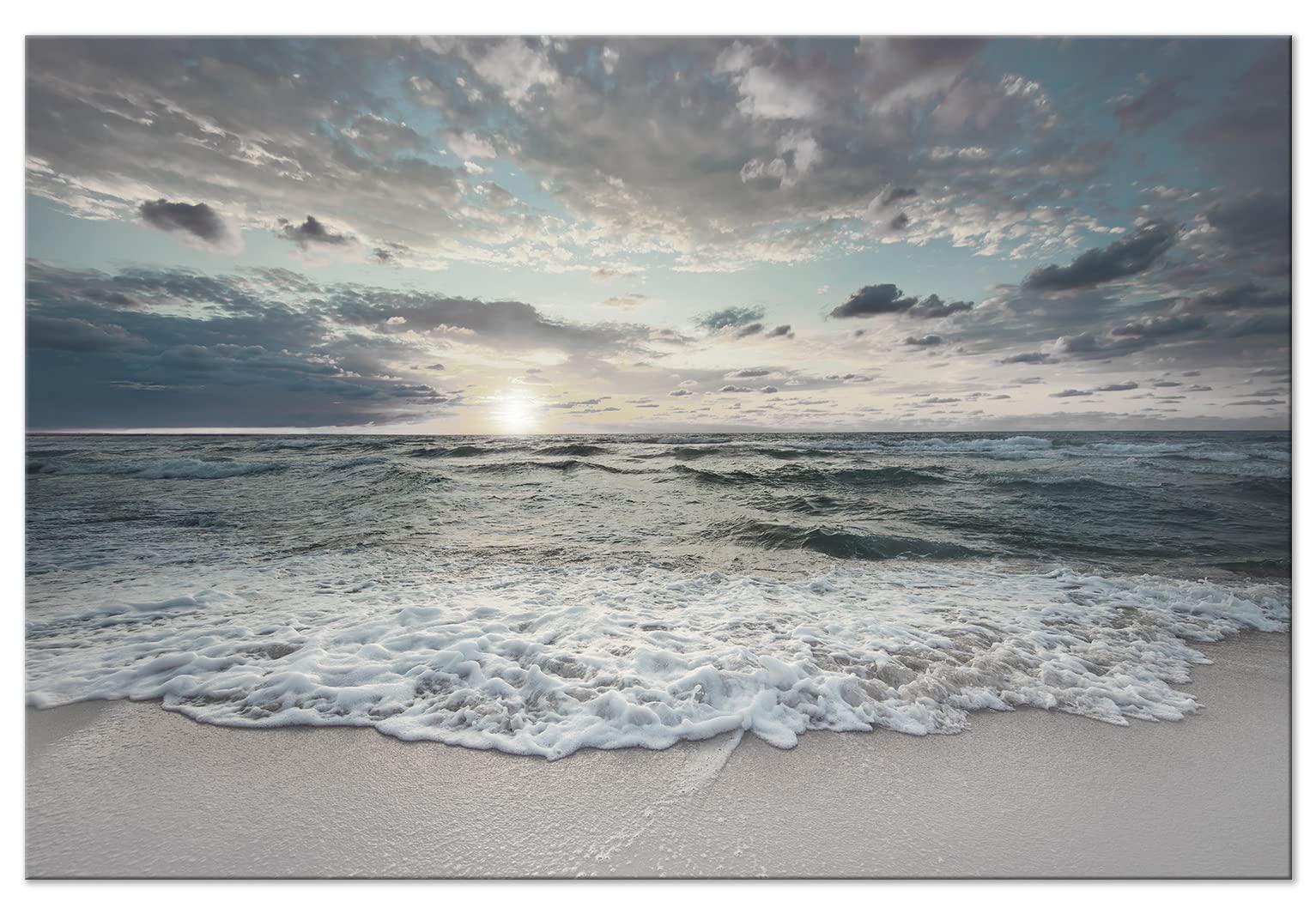 murando Cuadro Acústico Paisaje 120x80 cm espuma acústica absorbe el sonido | aislamiento lienzo de 1 pieza Impresión Artística Decoración de Pared mar amanecer cielo nubes