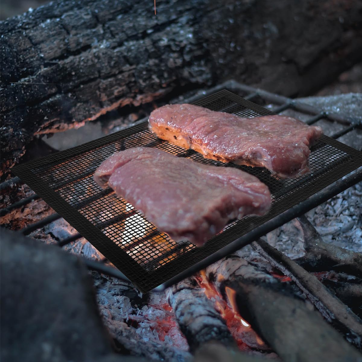 3 Stück Grillmatten aus PTFE Beschichtetem Fiberglasnetz mit Antihaft Oberfläche und Gleichmäßiger Wärmeverteilung für Gasgrill und Elektrogrill bei Grillfesten Wiederverwendbar