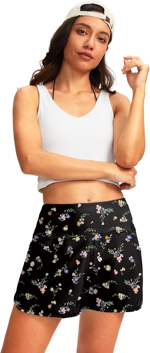 G Gradual Women's 3" High Waisted Swim Board Shorts with Pockets Quick Dry Swimsuit Bottoms Bathing Suit for Women with Liner - Image 6