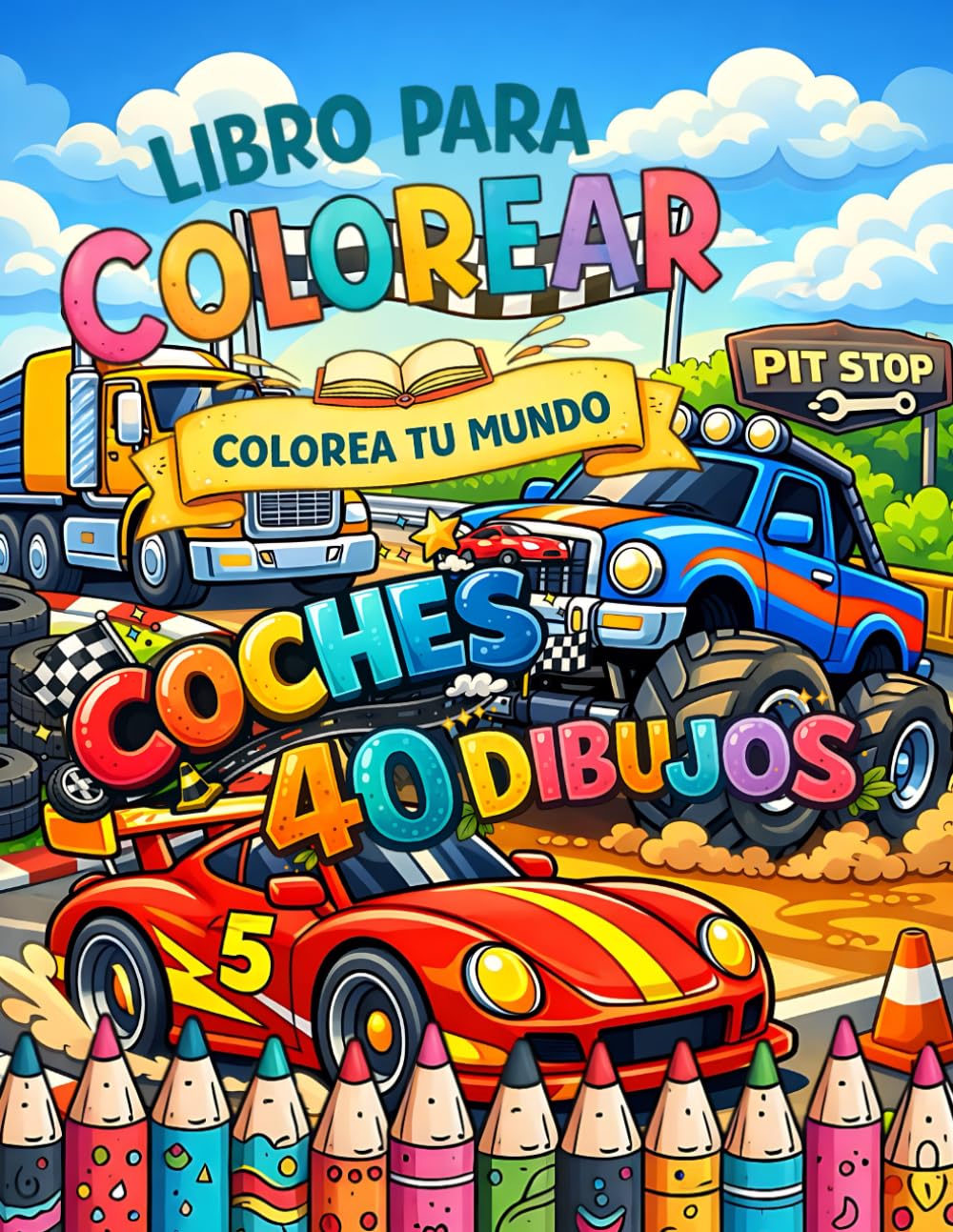 Libro para colorear. Coches.: 40 dibujos.