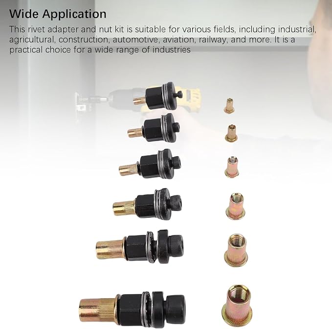 Set profesional de remaches con tuercas M3-M10 y adaptadores miniatura 5