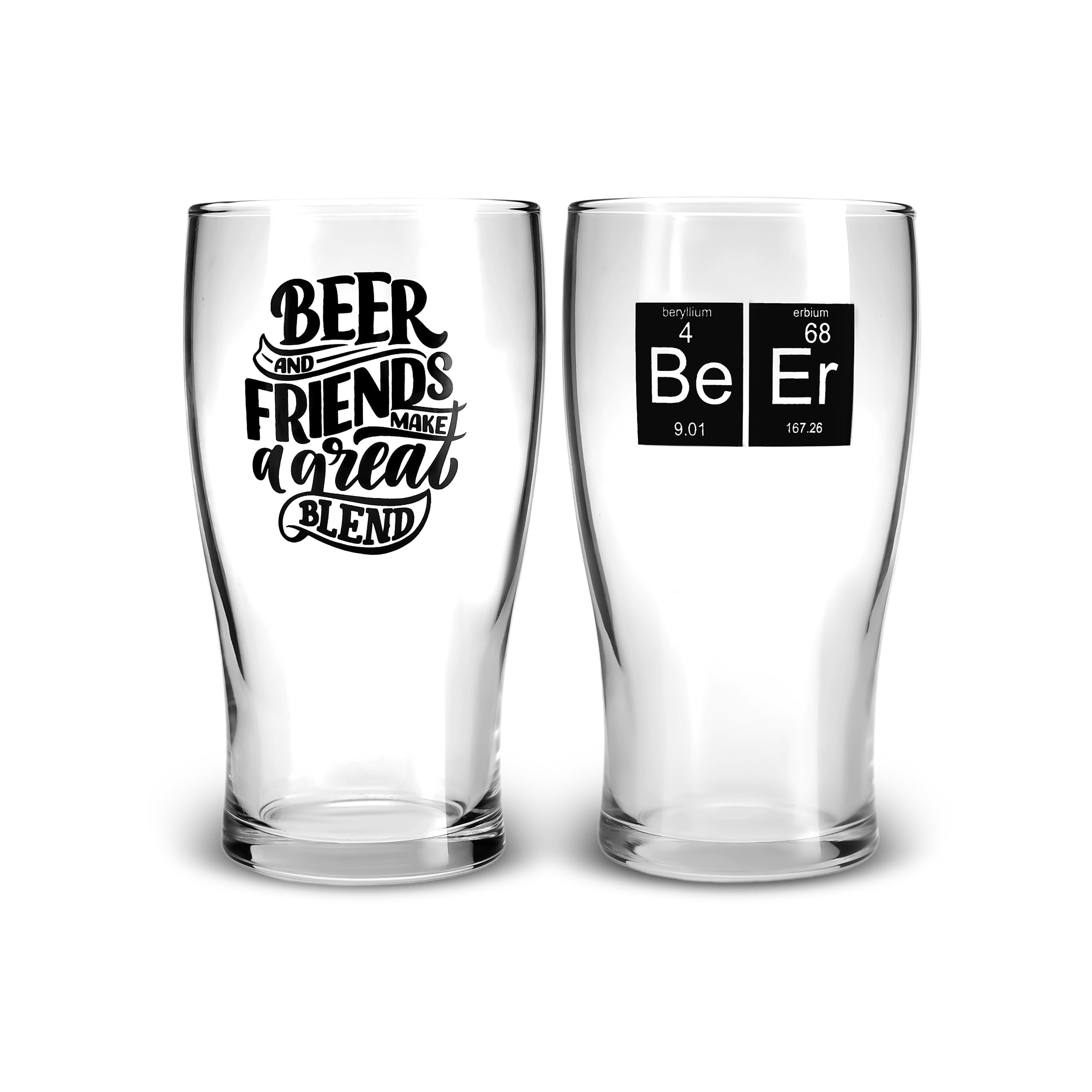 KARACA Juego de vasos de cerveza de 454ml para 2 personas, cristal, jarra de cerveza, taza, vaso apto para lavavajillas - Vasos de pils o cerveza artesanal ideales