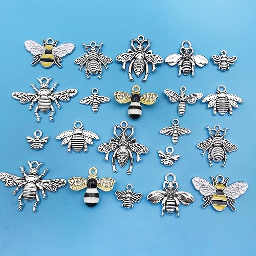 Miniatura 5 de Bee Charms -44 Pcs Craft Supplies Honeybee Charms Pendants for Jewelry Making For Halloween DIY Handmade Crafts (SN012)