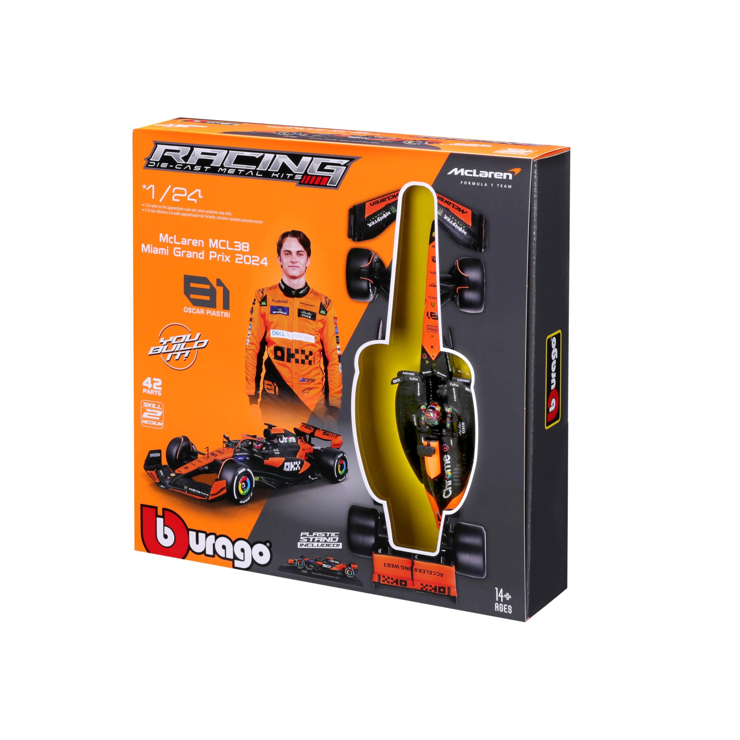 McLAREN F1 MCL38 TEAM MCLAREN N 81 SEASON 2024 OSCAR PIASTRI ORANGE BLACK