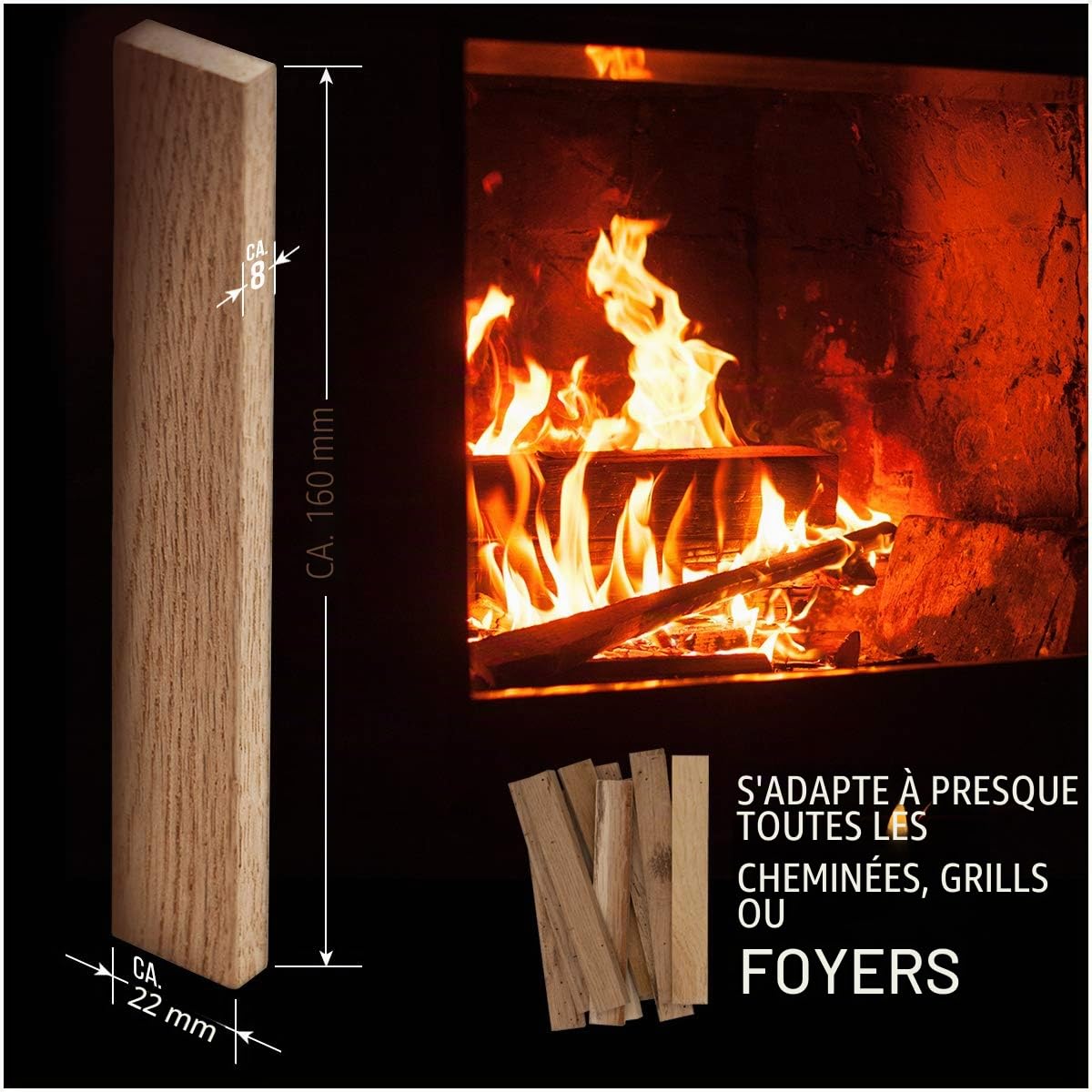 Aleko Bois de chauffage chêne bio allume-feu barbecue cheminée four 3,7 kg
