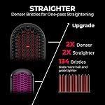 TYMO Ionic Plus Hair Straightener Brush - For Long and Thick Curly Hair, Straightening Brush with Dense Bristles, 16 Temps For All Hair Types, 10 Million Ions, Heating Brush Straightener for Women.
