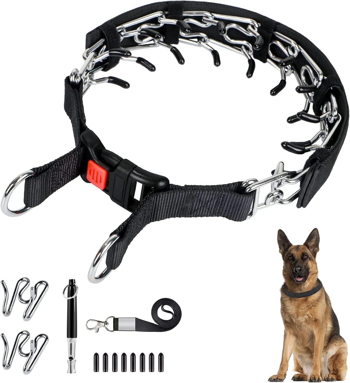 Dog Prong Traing Collar,Choke Pinch Collar for Dogs [2 Extra Links][Dog