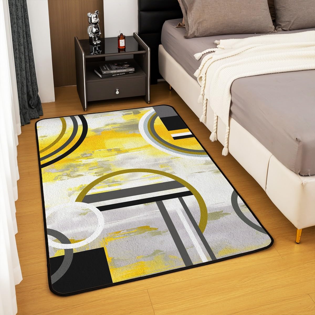 Tapis geometrique noir et blanc - Prestige Pur