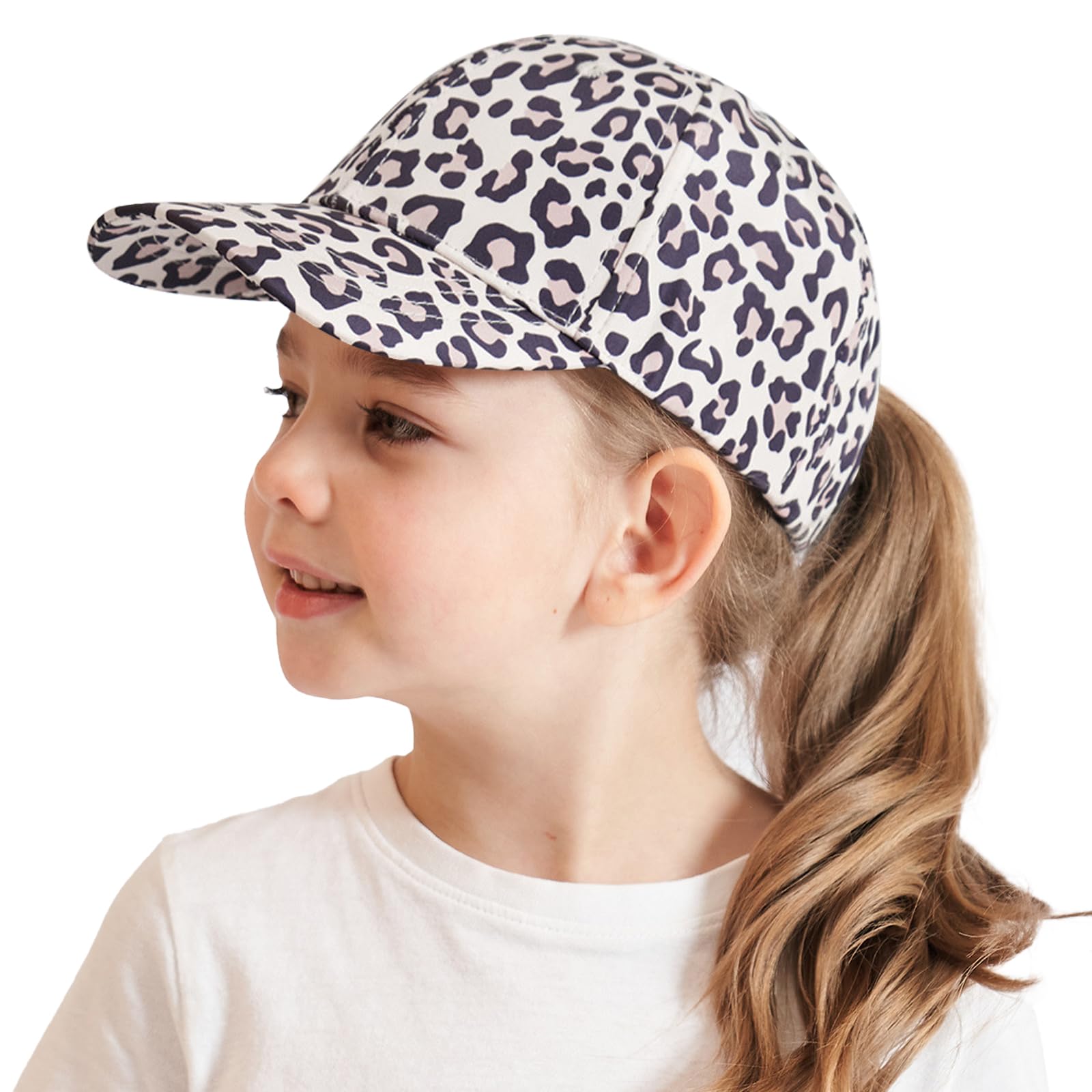 – Kids Ponytail Baseball Cap 3-8 Years, Kids Baseball Cap with Ponytail, Girls Cap, Adjustable UV Protection Summer Hat Golf Sun Visor Hat Tennis Cap Multicolour