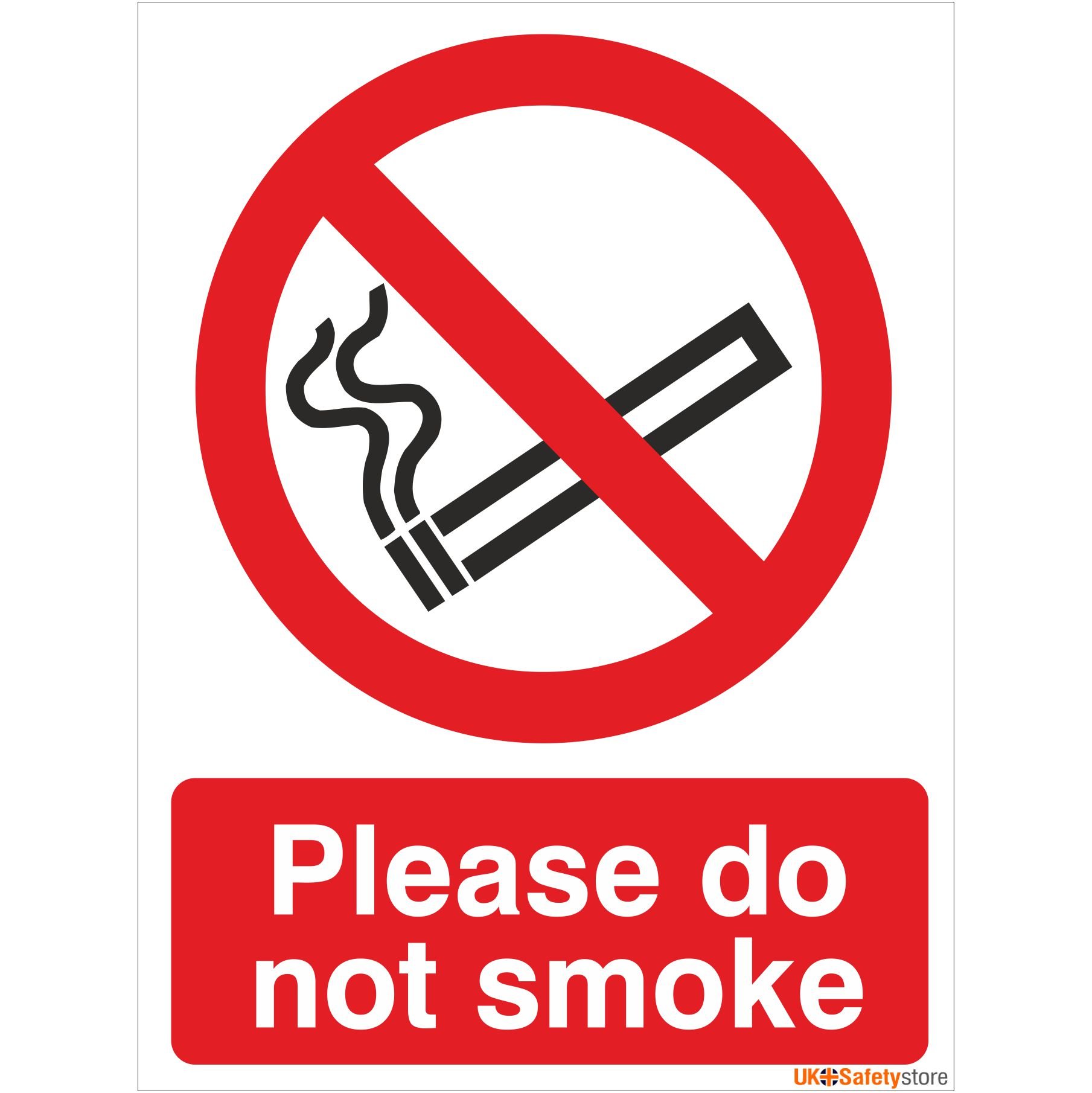 Uk Safety Store Prs.04w-Sa Please Do Not Smoke Sign 150Mm X 200Mm - Self Adhesive