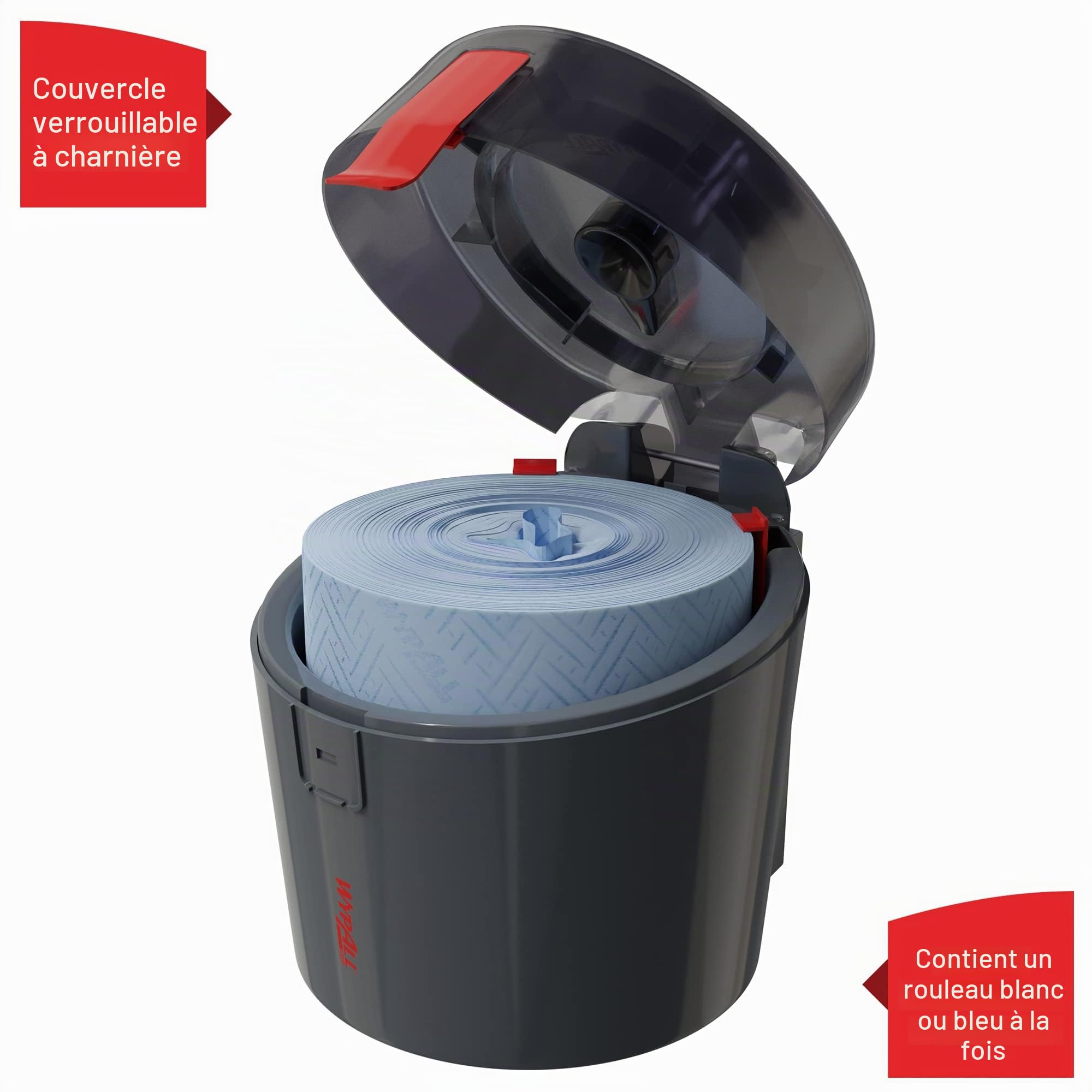 Distributeur à dévidage Central WypAll Reach Plus General Clean 6521 - Distributeur de bobines Blanches ou Bleues - 1 Distributeur d'essuyeurs