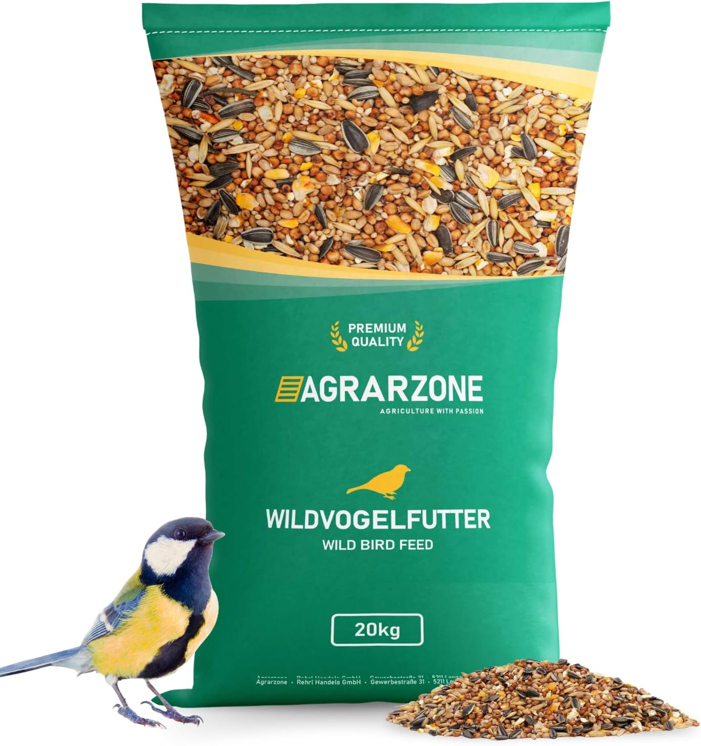 Agrarshop Streufutter Eco 25 Kg - Vogelfutter Für Gartenvögel Mit Sonnenblumenkernen & Erdnüssen