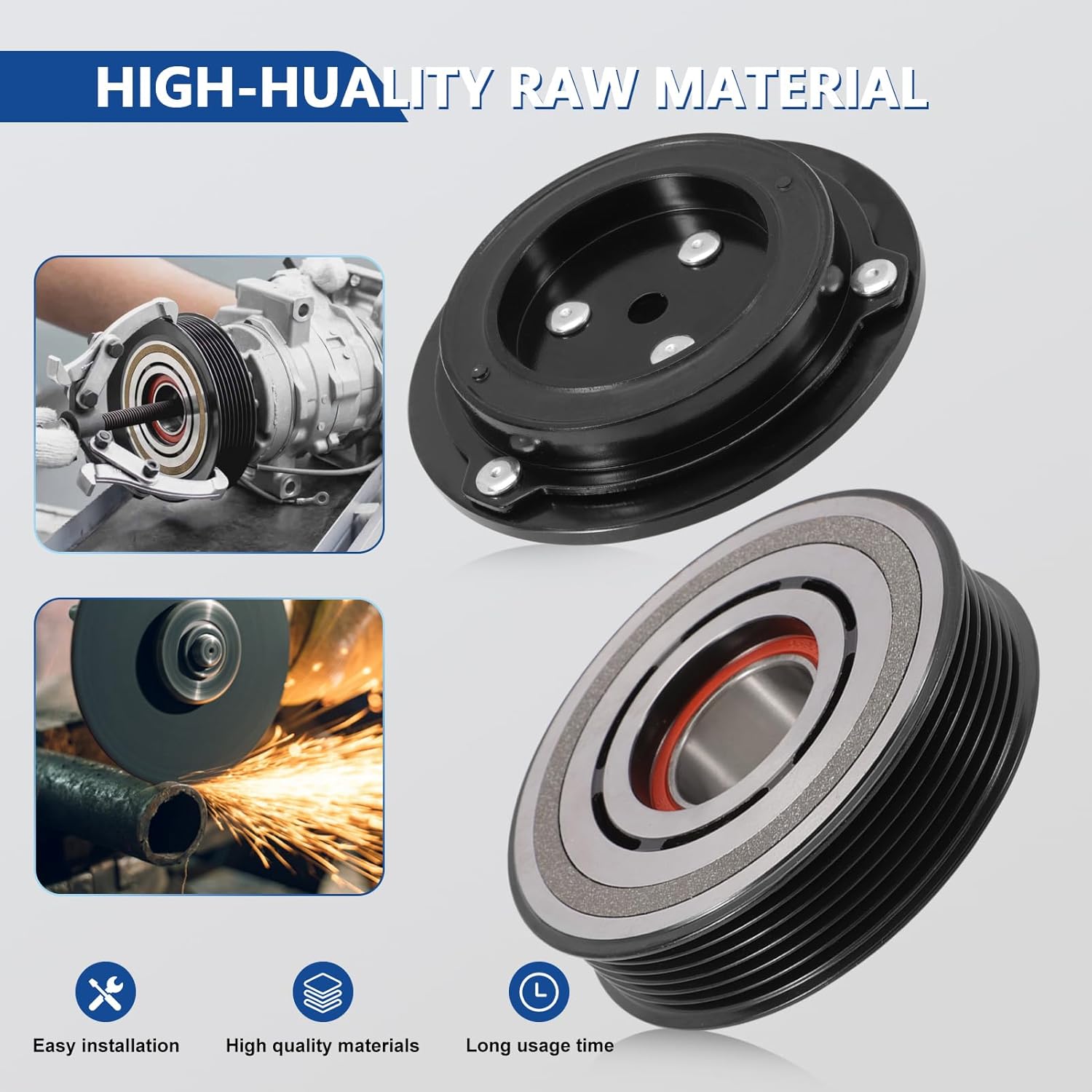 Air Conditioner AC Compressor Clutch Kit Compatible with Fusion 2006-2012 MKZ 2010, Zephyr 2006 & Mercury Milan 2006-2011, 2.5L 3.0L 3.5L