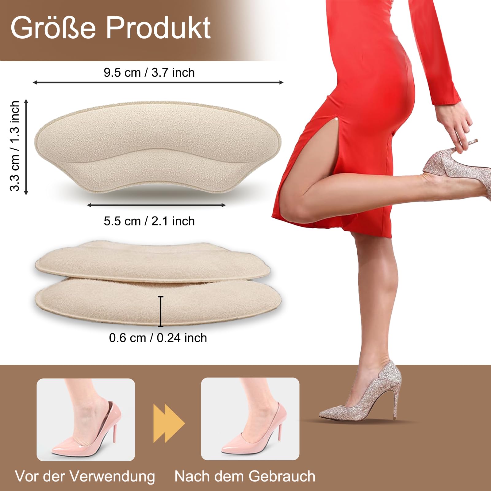 Taloneras, Protectores de Talón para Zapatos, Taloneras con Insertos de Esponja, Protectores de Talón Recortables para Tacones Altos y Calzado Casual