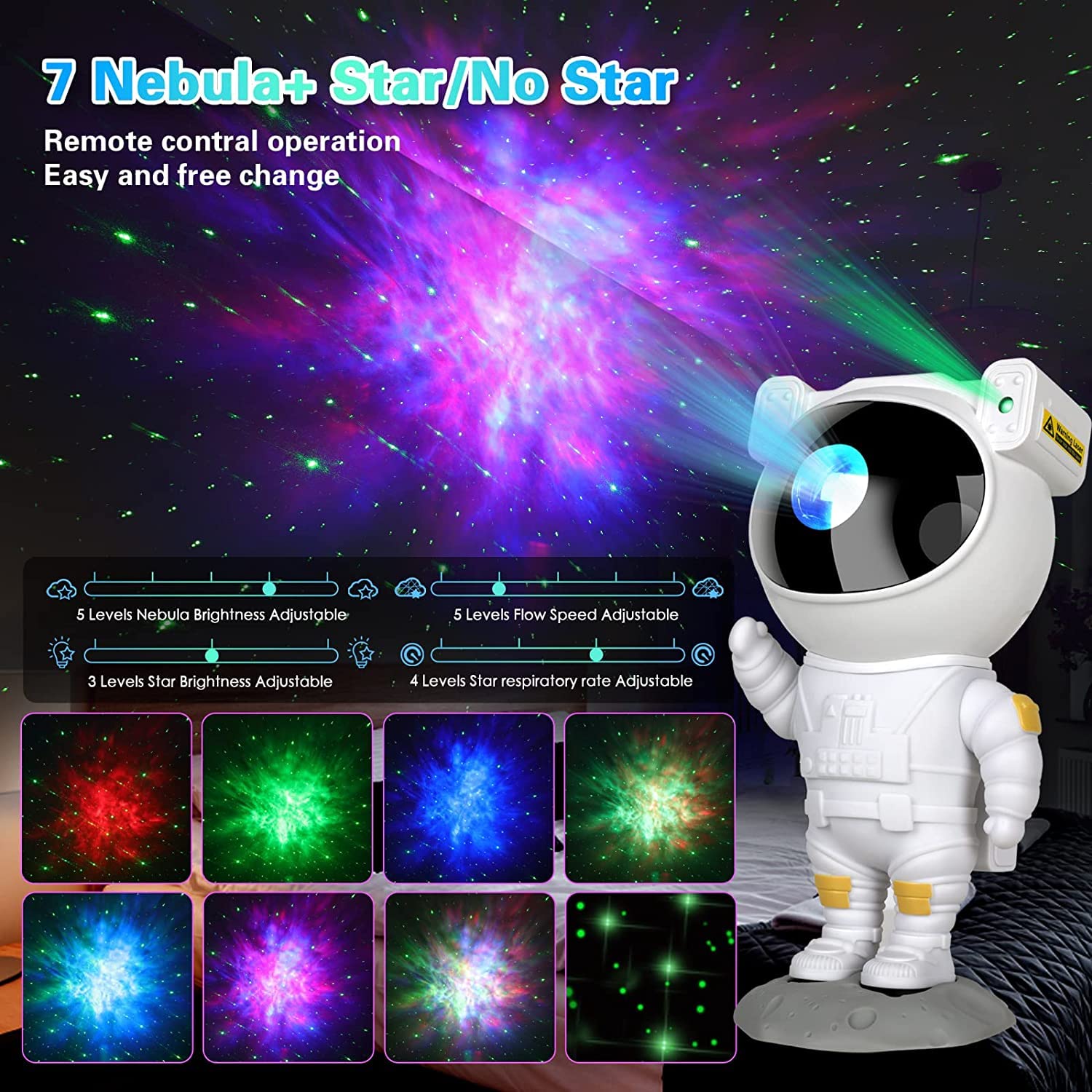 Astronaut Lamp | Sterrenhemel Projector | Ideaal als Nachtlampje