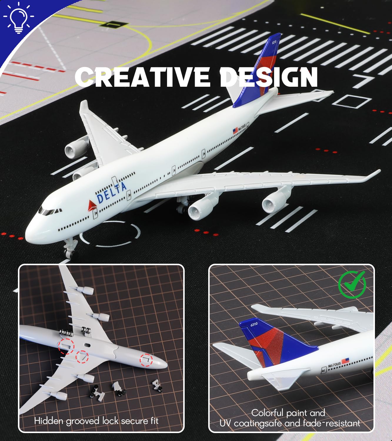 Amazon | QIYUMOKE 1/400 飛行機 747 モデルキット完成品(長さ6インチ