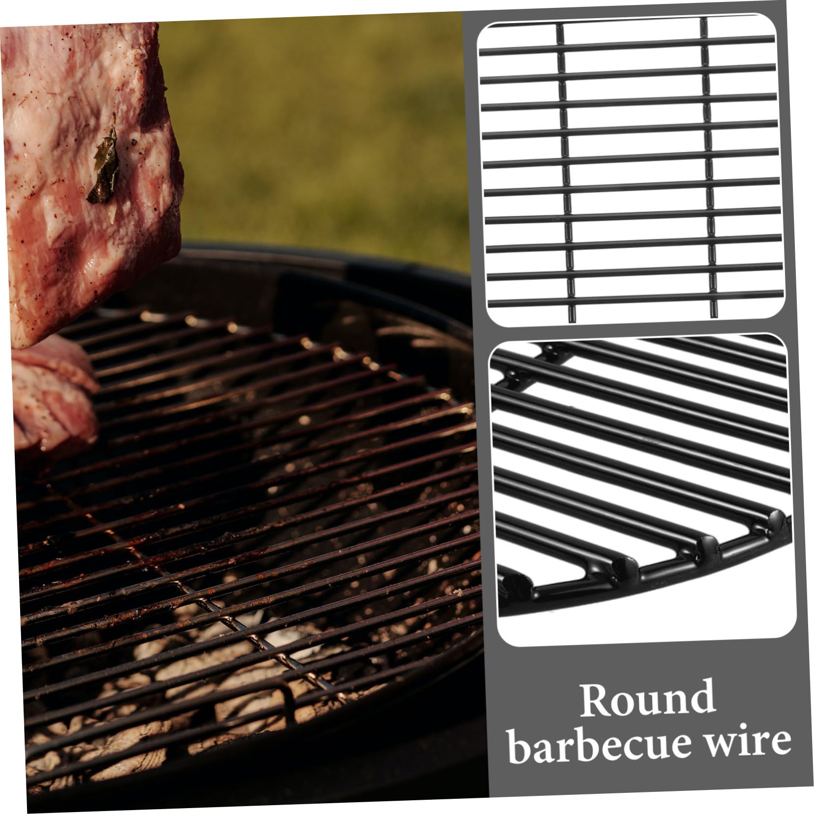 UPKOCH Runder Emaillierter Grillrost aus Metallgitter Schwarz Praktisch und Vielseitig für Gartenparty oder Picknick