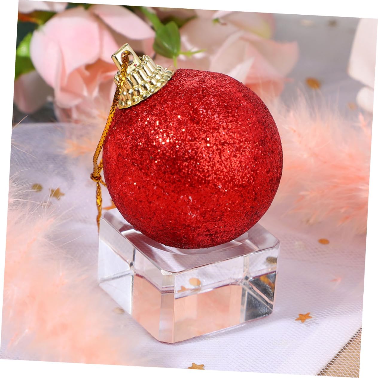 2pcs Glass Crystal Ball Display Stands for Desktop Home Décor