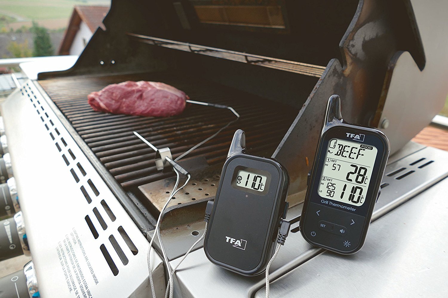 TFA Dostmann Termometro da cucina Chef Twin Radio – Barbecue con due einstechfuehlern e tenendo. FUNZIONI