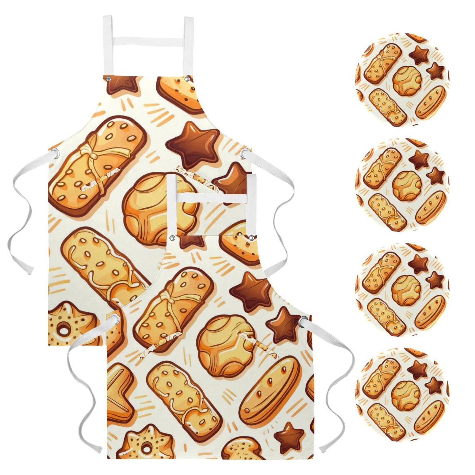 Tablier réglable imperméable anti-taches imprimé Sweet Cookies - 7